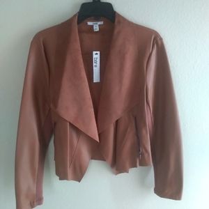 BAR III Brown Faux Leather Jacket, Size M, NWT